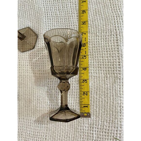 Fostoria Virginia Brown Tawny 6" Wine Water Glass Set of 4 Vintage - Picture 3 of 5